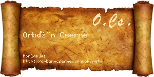 Orbán Cserne névjegykártya